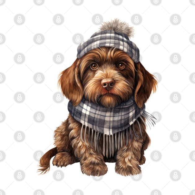 Winter Wirehaired Pointing Griffon Dog by Chromatic Fusion Studio