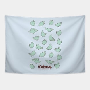 Poofy Pigeons (mint) Tapestry