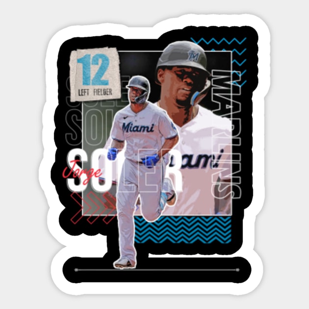 Jorge Soler Baseball Paper Poster Marlins - Jorge Soler - Sticker