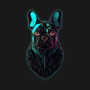 Geometric Neon Glow French Bulldog T-Shirt