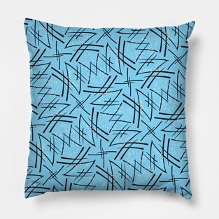 Geometric Abstract Design on blue Pillow