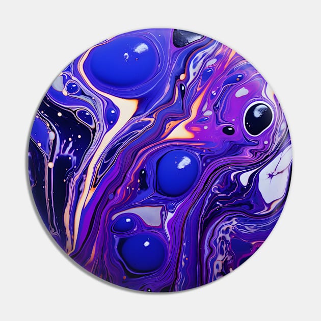 Indigo Depths: Structured Fluidity in Abstract Art Pin by AbstractGuy