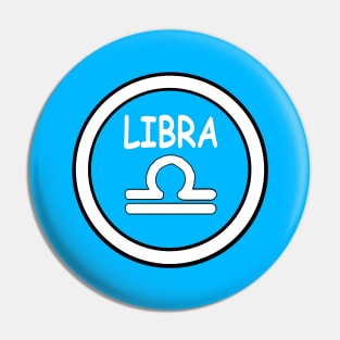 Libra, white circle, transparent background Pin