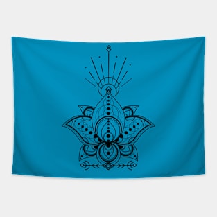 Meditation - Sacred Lotus Flower, Yoga Instructor, BOHO, Sacred Geometry Tapestry