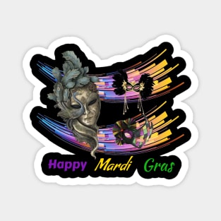 Colorful Mardi Gras Mask Magnet