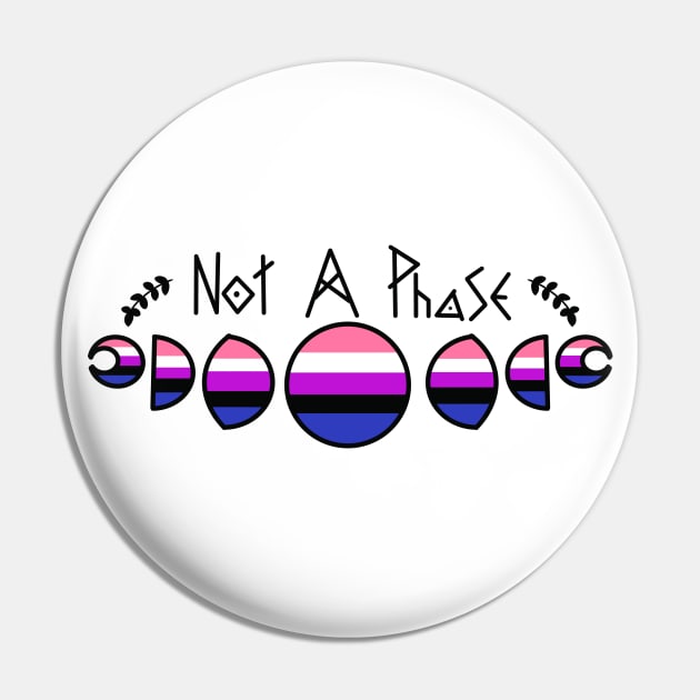 Not A Phase- Genderfluid Pin by Beelixir Illustration