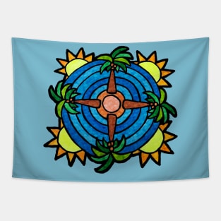 Tropical Island Themed Mandala Tapestry