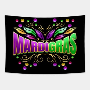 Lettering With Beads And Feathers For Mardi Gras Tapestry