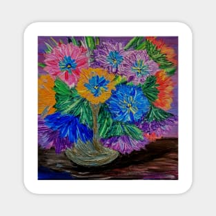 Burst of colorful flowers Magnet