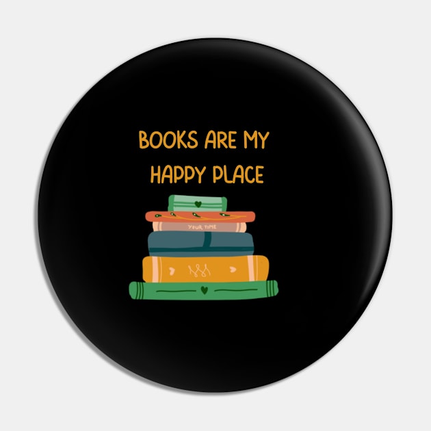 Books are my happy place Pin by Patterns-Hub