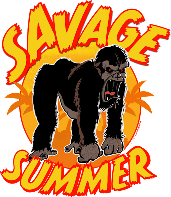 Savage Summer, with outline Kids T-Shirt by Daily Detour