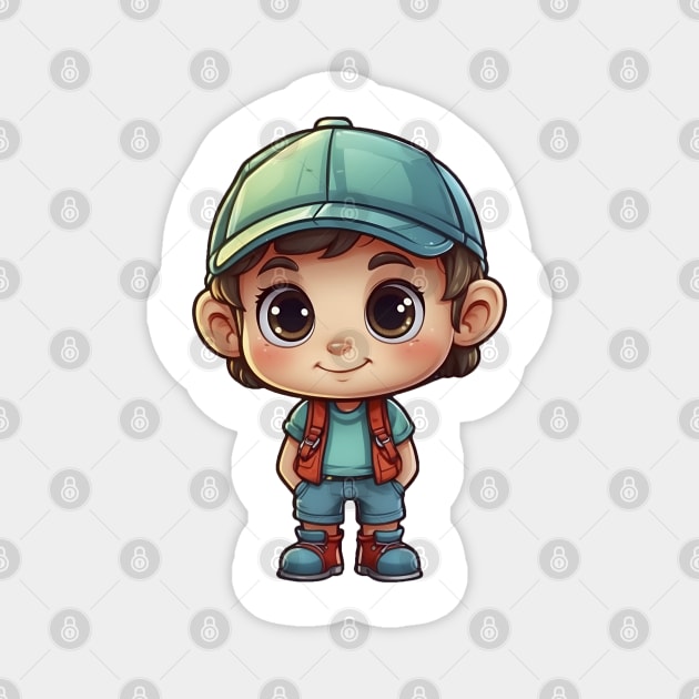 Cute Happy Camper Kid Magnet by koolteas