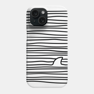 Minimal Line Drawing Simple Unique Shark Fin Gift Women Men Boys Girls Phone Case