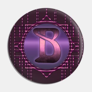 Vintage Artdeco Letter B Purple Burlesque Monogram Pin