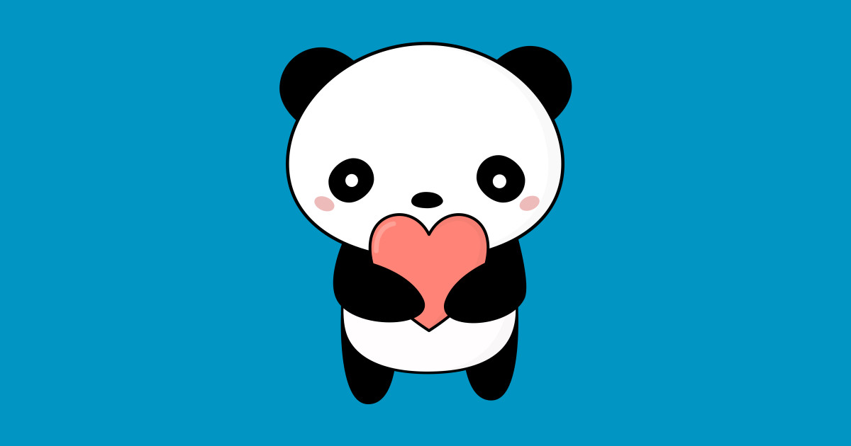 Kawaii Cute Panda Heart T-Shirt - Panda - T-Shirt | TeePublic