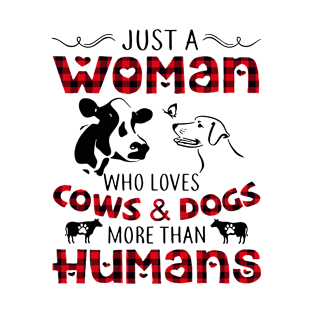 woman cow dog and human love T-Shirt