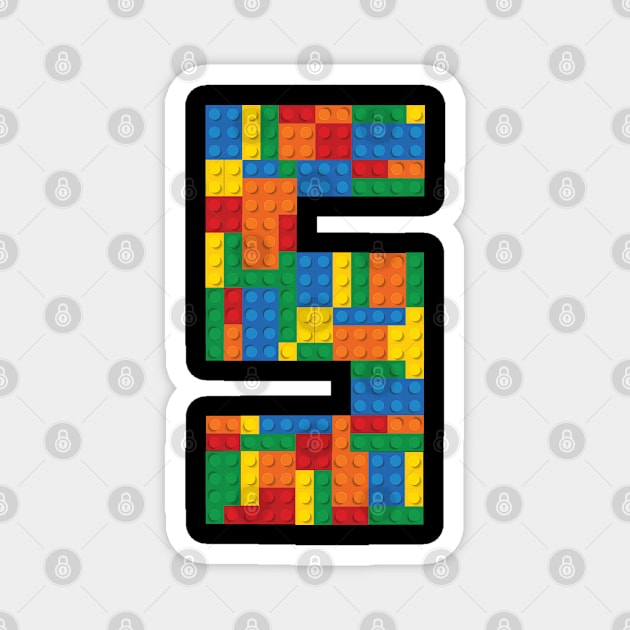 Fifth Birthday Lego Blocks Lego Magnet TeePublic