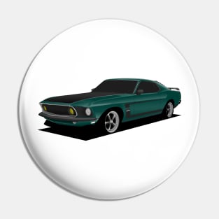 Green Mustang Boss Pin