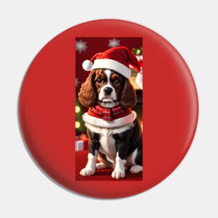 Cute Christmas Spaniel For Dog Lovers Pin