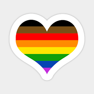 Black and Brown Rainbow Pride Heart Magnet