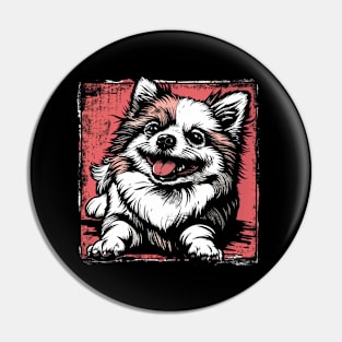 Retro Art Pomeranian Dog Lover Pin