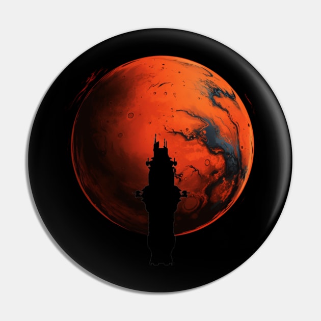 Roci flying over Mars - Sci-fi Pin by Fenay-Designs