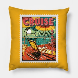 Pop Art and Paradise: A Cruise Memory Canvas Pillow