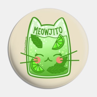 Meowjito Kawaii Mojito Cat Drink Pin