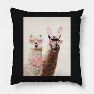 Alpacas Heart sunglasses and lollipop Pillow