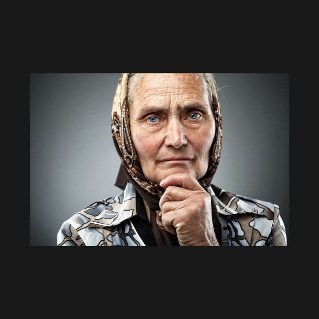 Old Romanian woman with kerchief by naturalis