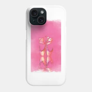 Watercolor Minimal Pink Ballet Pointe Shoes on Ballerina Feet Classically Dancing on Water with Grace and Reflection Phone Case