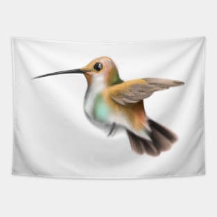 Cute Hummingbird Drawing Tapestry