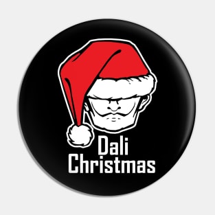 Dali Christmas - White Outlined Version Pin