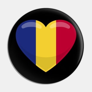 Romania Flag Heart Pin