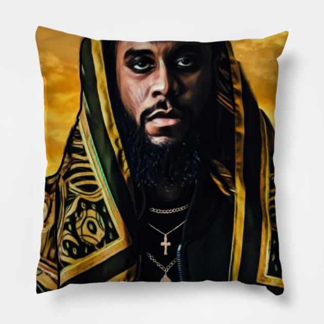 King Remembered In Time Pillow by Esoteric Fresh 