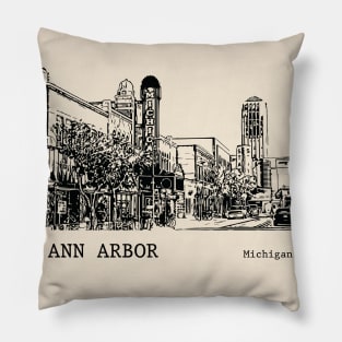 Ann Arbor Michigan Pillow