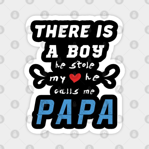 Papa Gifts Shirts from Grandson, he Stole My Heart Magnet by CareTees