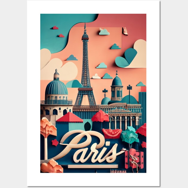 Paris Eiffel Tower, Cities of the World, Vintage style - Paris France -  Posters and Art Prints