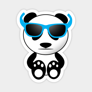 Cool cute panda bear sunglasses blue Magnet