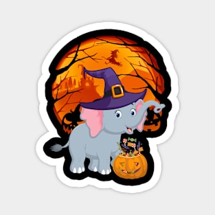 Elephant pumpkin witch Magnet