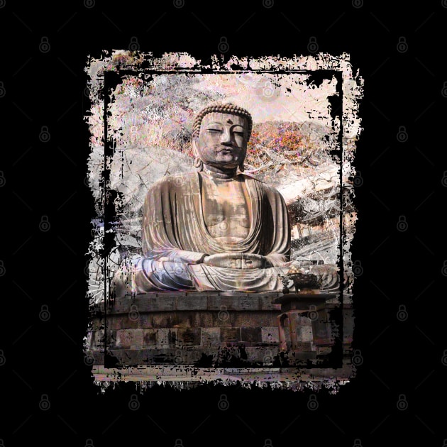 Japanese Buddha Statue Japan Kamakura Collage Art 65 by dvongart