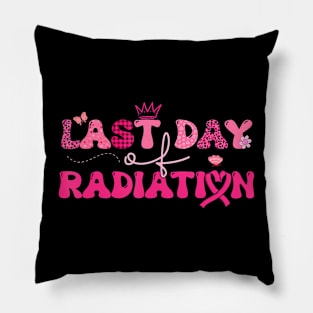Last Day Of Radiation Chemo Breast Cancer Awareness Survivor Pillow