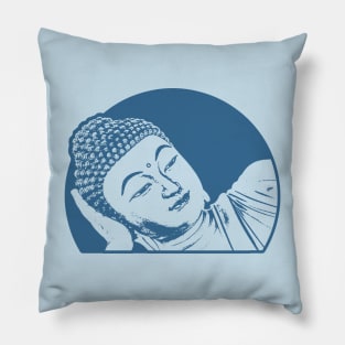 Reclining Buddha Art Navy Color Pillow