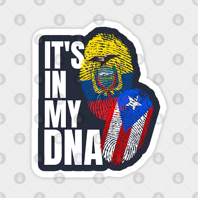 Ecuadorian And Mexican DNA Mix Flag Heritage Gift Magnet by Just Rep It!!