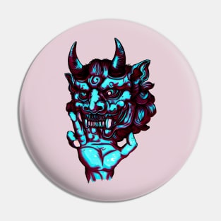 Japanese oni mask weirdcore Pin