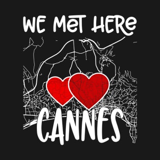 We met here Cannes, Hearted Map T-Shirt