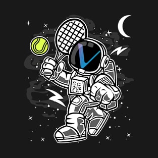 Astronaut Tennis Vechain VET Coin To The Moon Crypto Token Cryptocurrency Blockchain Wallet Birthday Gift For Men Women Kids T-Shirt