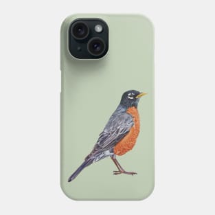 American Robin - bird painting (no background) Phone Case