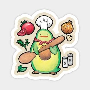 Avocado Chef Birdblob Magnet