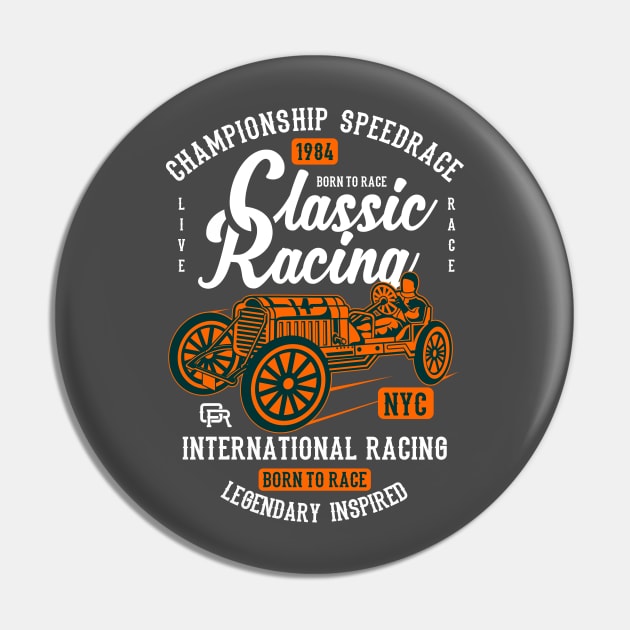 Classic Racing Pin by lionkingdesign